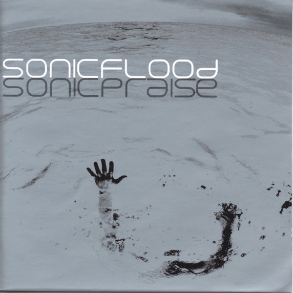 Album Art of Sonicflood's Sonicpraise album - An color-inverted, black-and-white photo of a man swimming out in the middle of a very large body of water. The image is just a bit above his head, which is hard to see as it is under the water, but his arms and hands can be seen out of the water, maybe at the moment before drowning. Because it's inverted color-wise, the body is black and the water is grey, and the image is a fish-eye lens, so on the edge of the horizon the water gets a bit darker.</body></html>