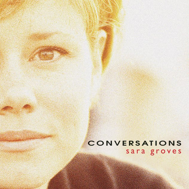 Album Art of Sara Groves's Conversations album - A close-up, grainy photo of the right side of this white woman's face from the front. Her nose and most of her mouth is on the left side of the frame, and her ear in the middle of the photo, so her face takes up most of the left half of the photo. It's just very bright behind her face and over her shoulder, which is just visible at the bottom.</body></html>