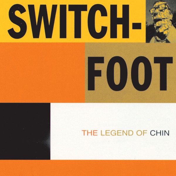 Album Art of Switchfoot's The Legend Of Chin album - The cover's background is a bunch of rectangles of various shades of white black, yellow-gold, orange and brown. The top quarter is mostly yellow-gold background with the word 'Switch-' in black. In the top right is a photo of a person who has glasses on and his tongue stuck out, and almost everything including his glasses and his tongue has a sticky note on it.</body></html>