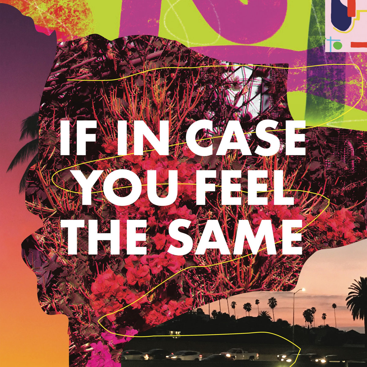 Album Art of Thad Cockrell's If In Case You Feel The Same album - A collage of various photos and art, all cut together in random shapes. In the middle, the majority of it seems to be a bush and some flowers that are mostly pink/red and may have some sort of double-exposure or mis-printed colors involved. In the top right and across the top, there's what looks like hand-made, simple graphics of line and color that could be made in Microsoft Paint or something.</body></html>