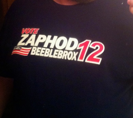 Vote Zaphod Beeblebrox 2012 T-Shirt Design Vote Zaphod Beeblebrox 2012 T-Shirt Design