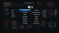 The Apple TV home screen